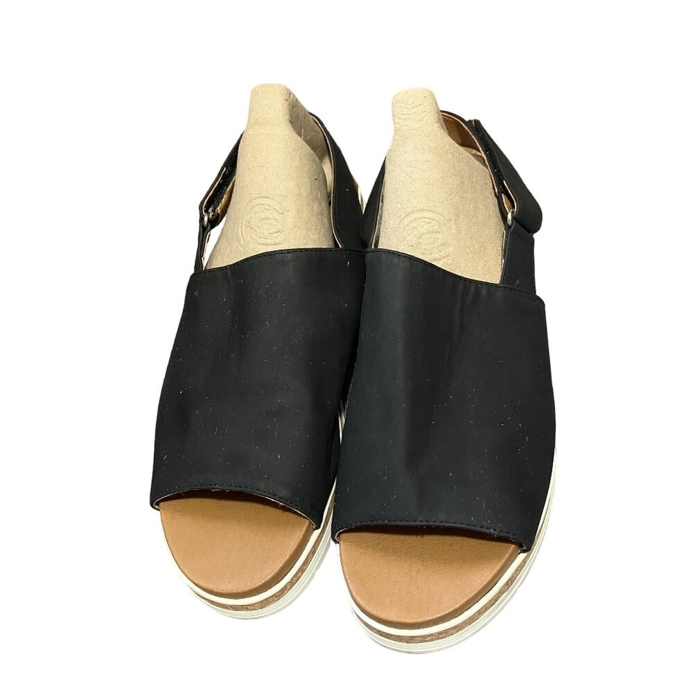 Adrienne Vittadini Sport Black Slingback Sandals Comfortable Platform Sole Styli - Picture 3 of 7